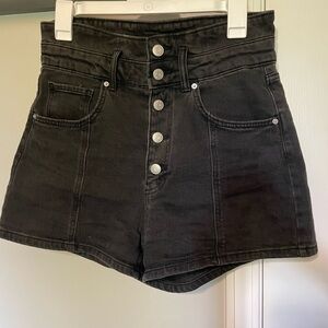 Wild Fable Black High Waist Denim Shorts